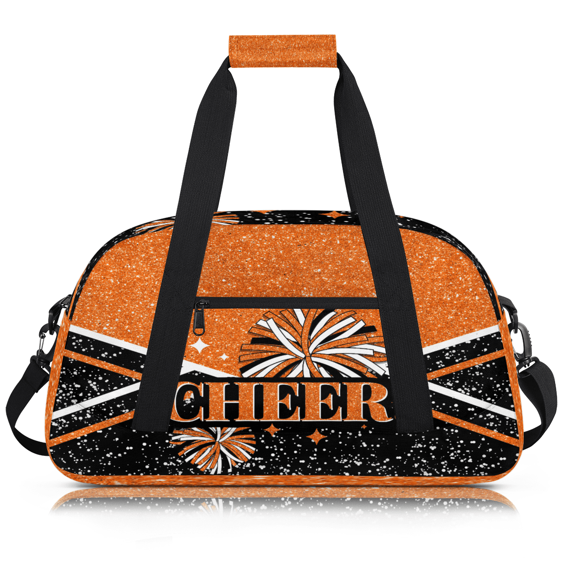 Herdesigns Cheer Bags Sport Duffle Bag Orange Cheerleader Gym Bag Overnight Travel Bags Waterproof Weekender Bag Carry On Travel Tote Bag Dance Bags