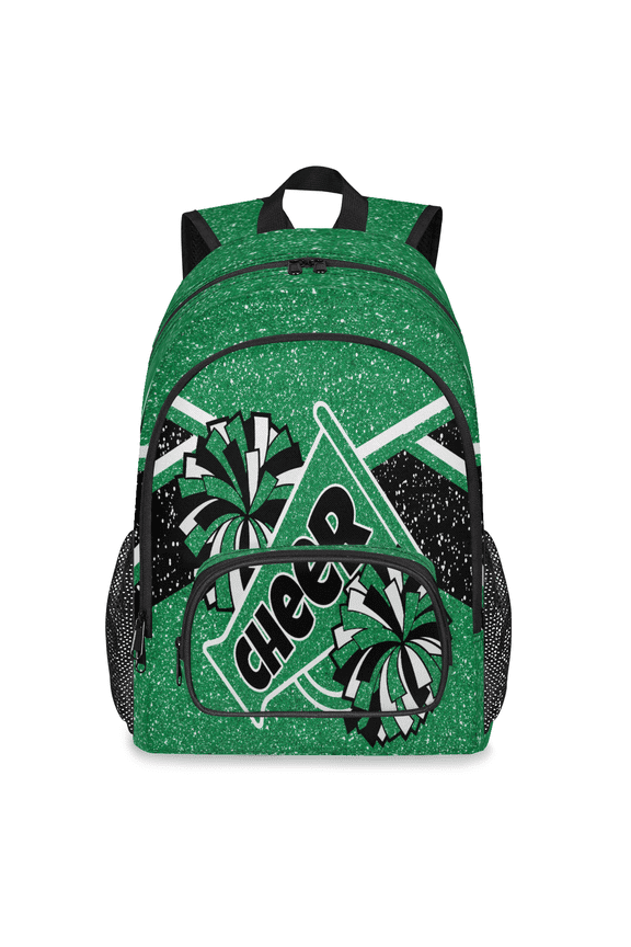 Cheer Laptop Backpack for Women Men, 18.3 Inch Large Cheerleader Green Computer Backpacks Fashion Teacher Nurse Bag Casual Daypack for Work Travel