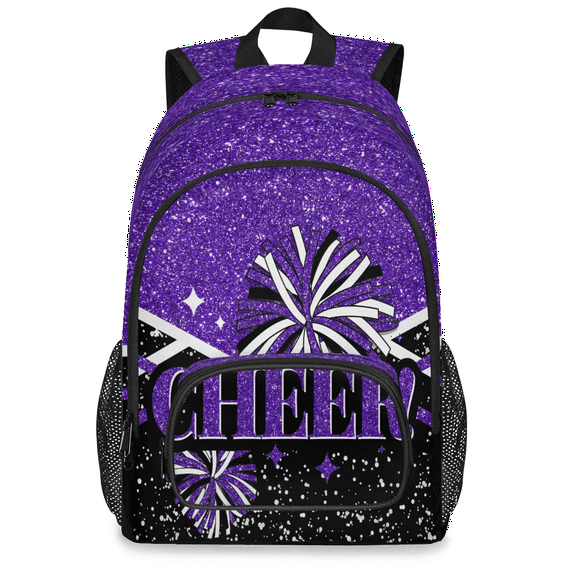 Herdesigns Cheer Laptop Backpack for Women Men, 18.3 Inch Purple Cheerleader Large Computer Backpacks Fashion Teacher Nurse Bag Casual Daypack for Work Travel