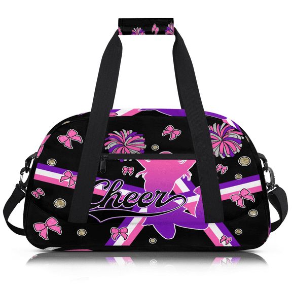 Herdesigns Cheerleader Bags Overnight Duffel Bags Cheer Pink Purple Sport Gym Bag Travel Bag Travel Waterproof Weekender Bag Carry On Travel Tote Bag Dance Bags