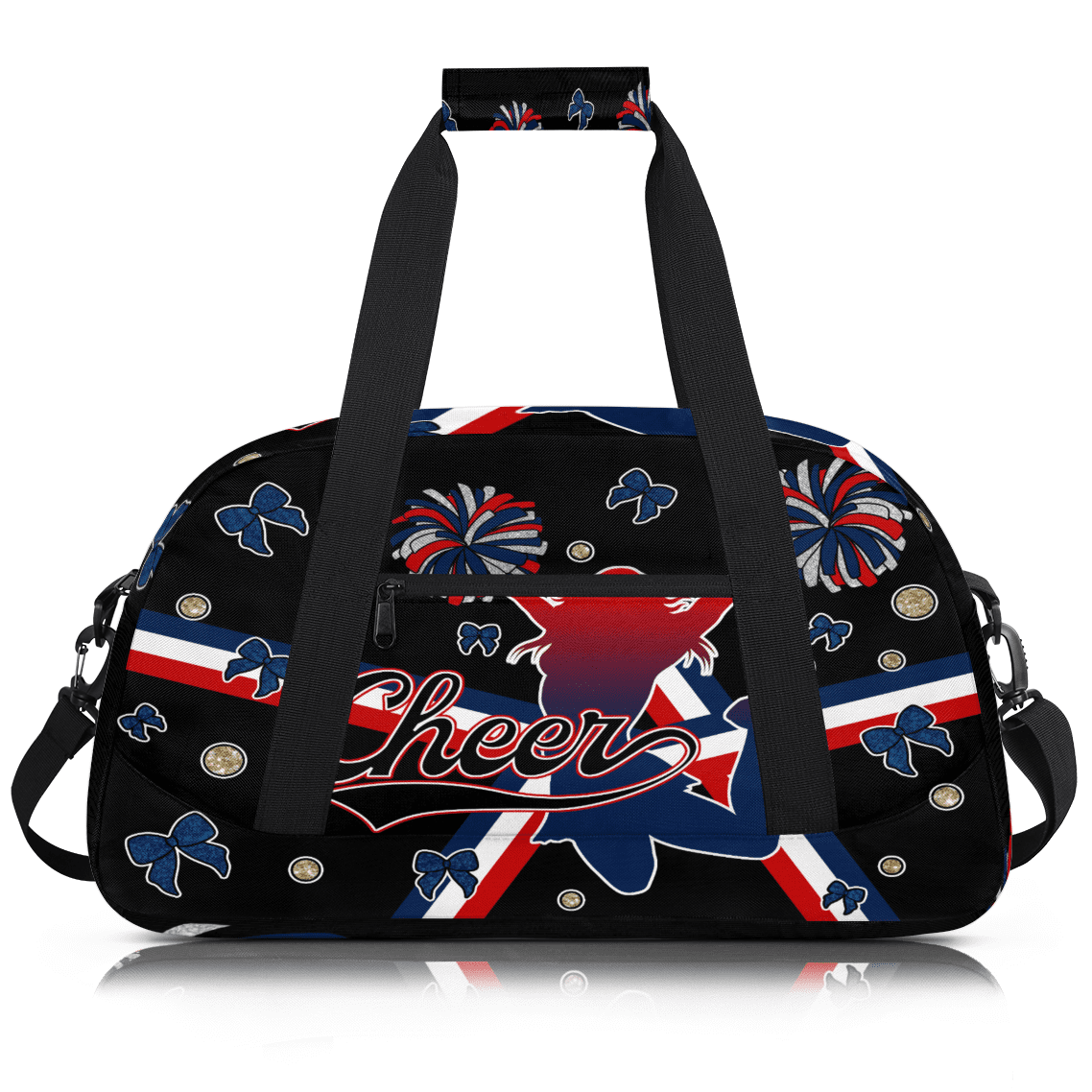 Herdesigns Cheerleader Bags Overnight Duffel Bags Cheer Red Blue Sport Gym Bag Travel Bag Travel Waterproof Weekender Bag Carry On Travel Tote Bag Dance Bags