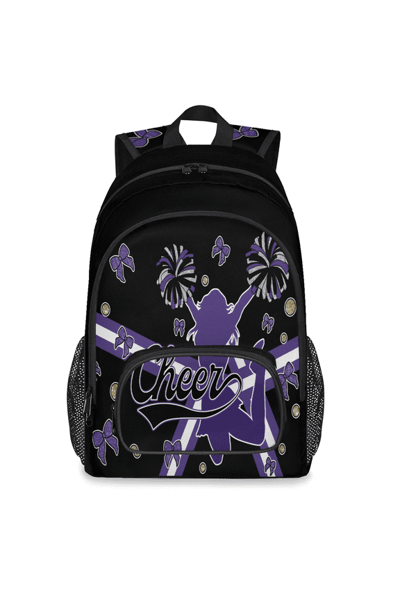 Cheerleader Laptop Backpack for Women Men, 18.3 Inch Cheer Purple Large Computer Backpacks Fashion Teacher Nurse Bag Casual Daypack for Work Travel