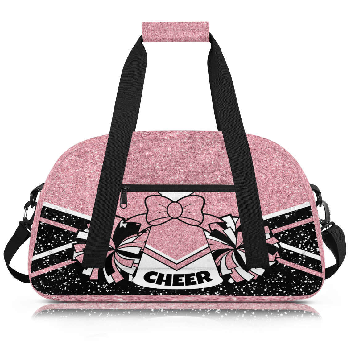 Herdesigns Cheerleading Bags Overnight Duffel Bags Cheer Coral Pinks Sport Gym Bag Travel Bag Travel Waterproof Weekender Bag Carry On Travel Tote Bag Dance Bags