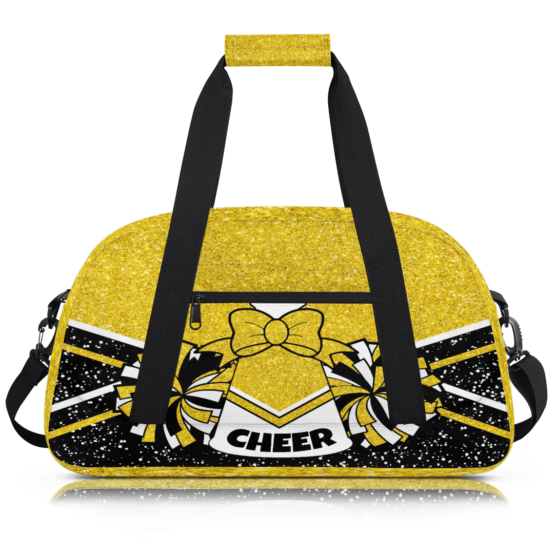 Herdesigns Cheerleading Bags Overnight Duffel Bags Cheer Gold Sport Gym Bag Travel Bag Travel Waterproof Weekender Bag Carry On Travel Tote Bag Dance Bags