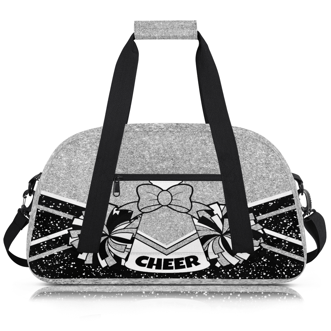 Herdesigns Cheerleading Bags Overnight Duffel Bags Cheer Silver Sport Gym Bag Travel Bag Travel Waterproof Weekender Bag Carry On Travel Tote Bag Dance Bags