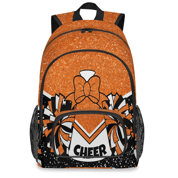Herdesigns Cheerleading Laptop Backpack for Women Men, 18.3 Inch Cheer Orange Large Computer Backpacks Fashion Teacher Nurse Bag Casual Daypack for Work Travel