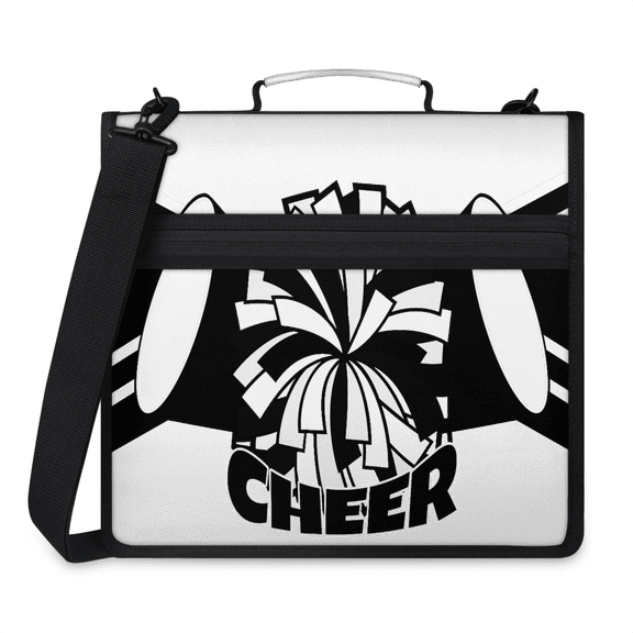 Herdesigns Cheerleading Zipper Binder with Shoulder Strap, Waterproof 1.5 Inch 3 D-Ring Binder Organizer Bag, Fits 13 Inch Laptop for Work,