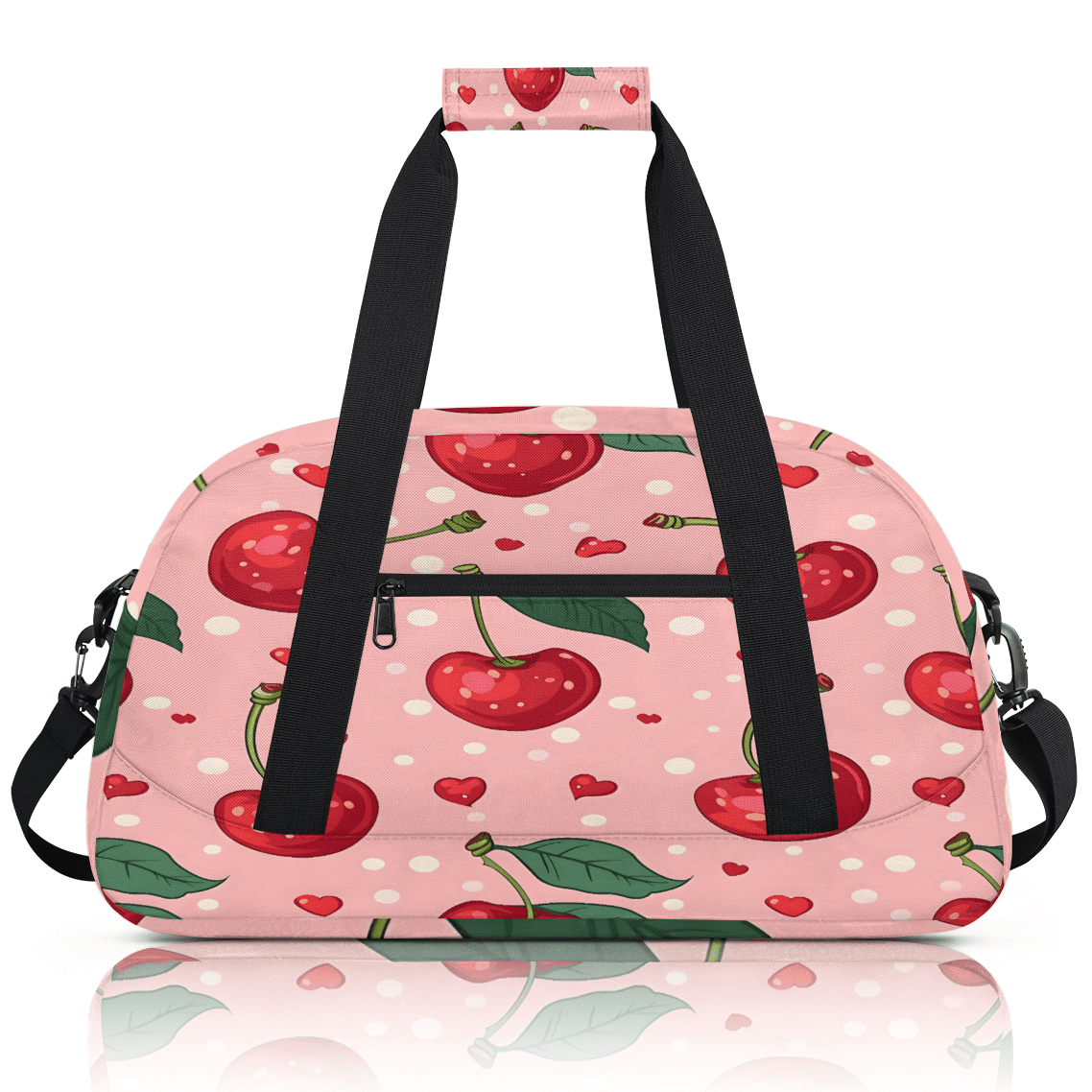 Herdesigns Sports Duffle Bags Travel Duffle Bag Gym Bag Cherry Weekender Travel Bag Waterproof Overnight Bag Carry On Travel Tote Bag Dance Bags
