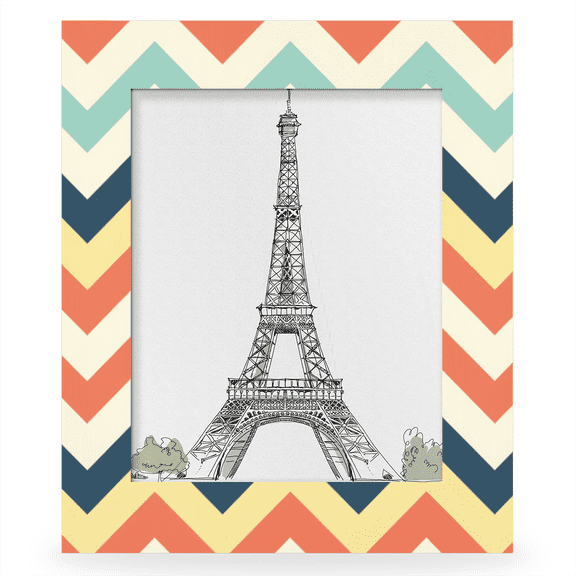 Herdesigns Chevron Zigzag 8x10 Picture Frame, Wood Photo Frame for Wall & Tabletop, Vertical & Horizontal Display Home Decor