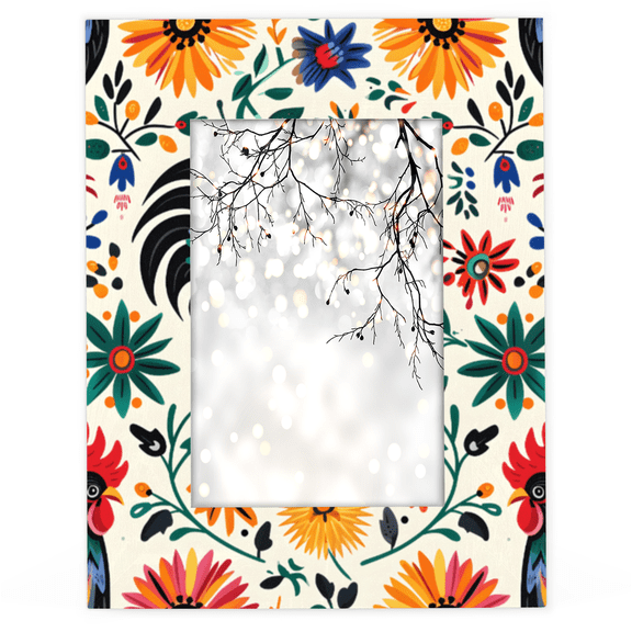 Herdesigns Chicken 4x6 Picture Frame Animal Chicken Wood Photo Frame Table Display or Wall Hanging Decoration for Vertical or Horizontal Display