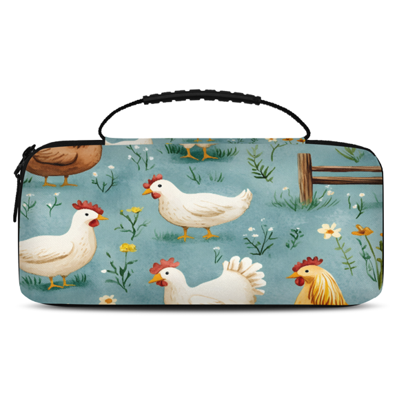 Herdesigns Chicken Carry Case Compatible with Nintendo Switch 2, Protective Travel Switch Carrying Case with 20 Game Card Slots for Switch Console & Accessories,Animal