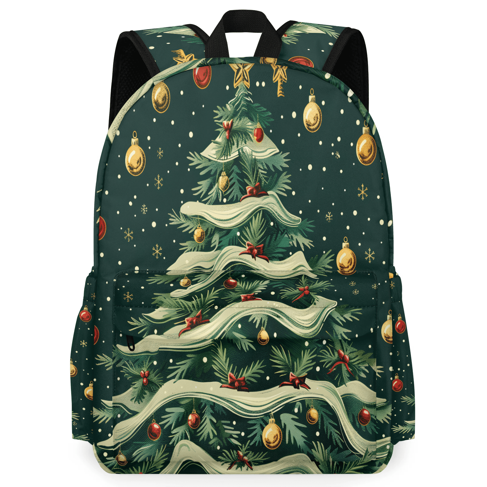 Herdesigns Christmas Backpack for Men Women, Lightweight Laptop Backpack 16.3 Inch Christmas Tree Casual Daypack for Travel Work Commuter