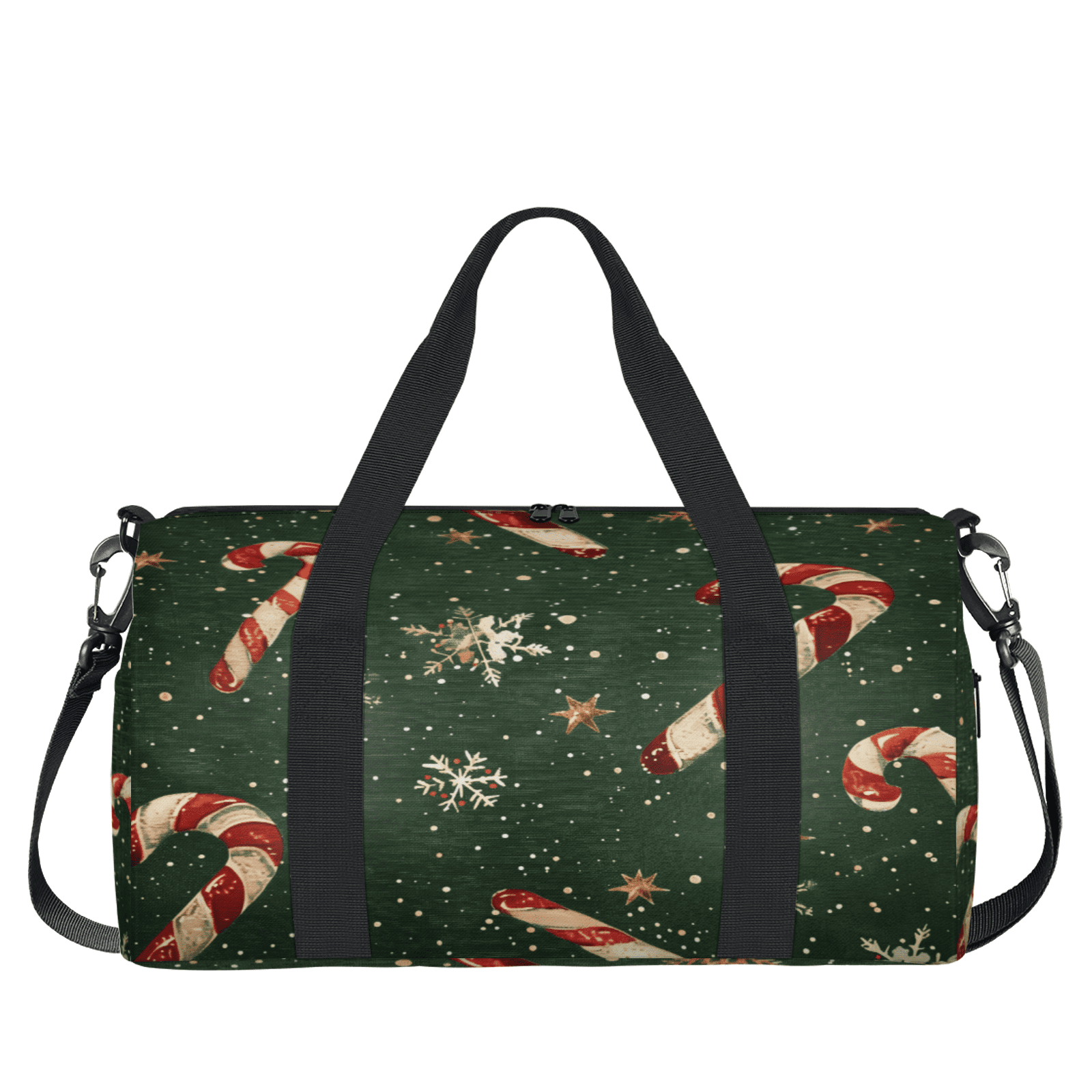 Herdesigns Christmas Candy Travel Duffle Bag Sports Yoga Weekender Overnight Carry on Workout Bags Lightweight Waterproof Gym Tote Bag for Women