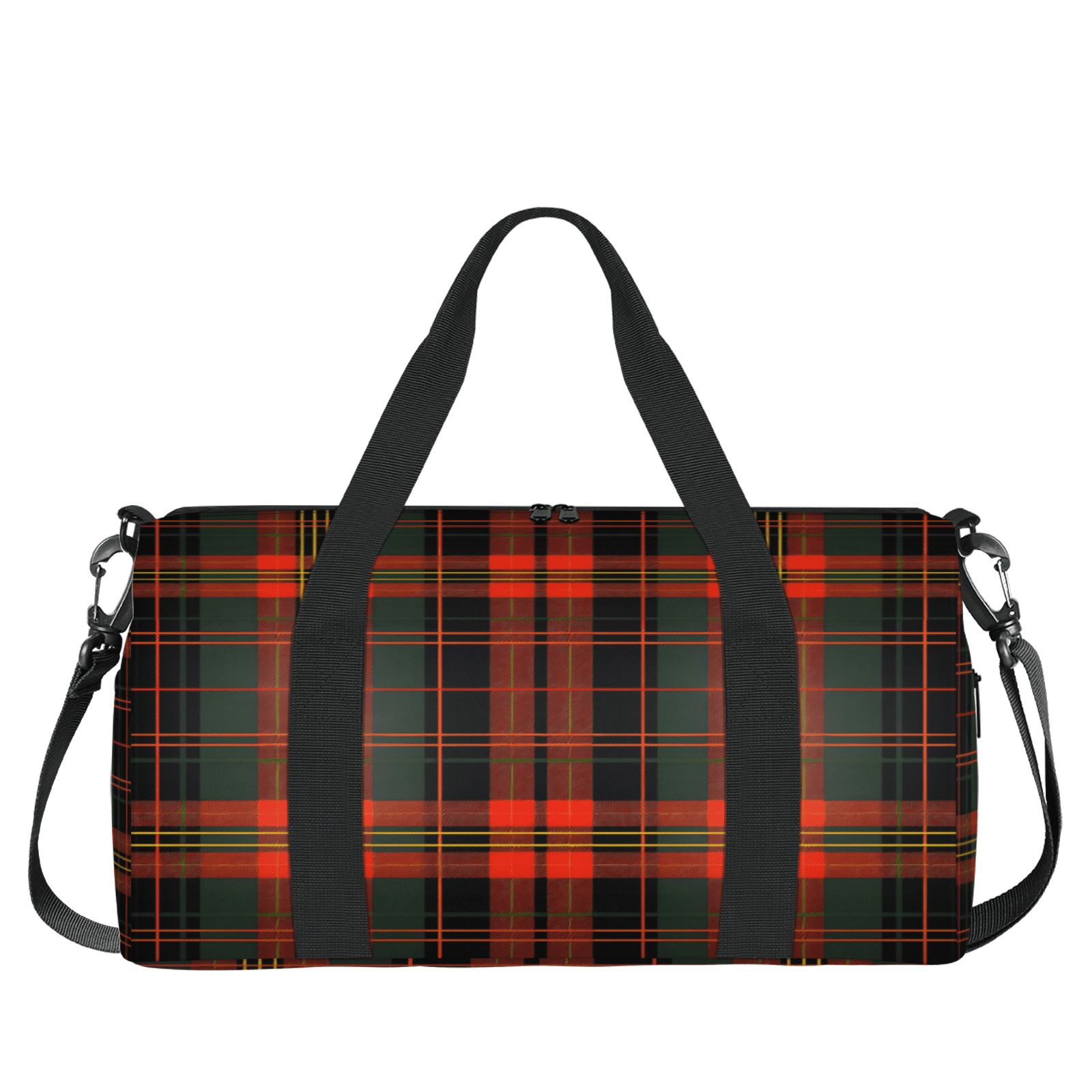 Herdesigns Christmas Plaid Red And Green Travel Duffle Bag Sports Yoga Weekender Overnight Carry on Workout Bags Lightweight Waterproof Gym Tote Bag for Women