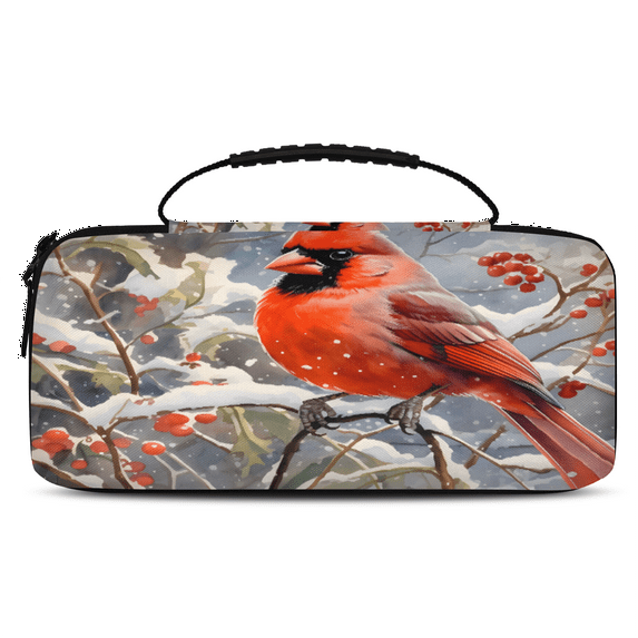 Herdesigns Christmas Red Bird Carrying Case for Nintendo Switch 2 with 20 Game Card Slots, Portable Travel Carry Case for Accessories and Console