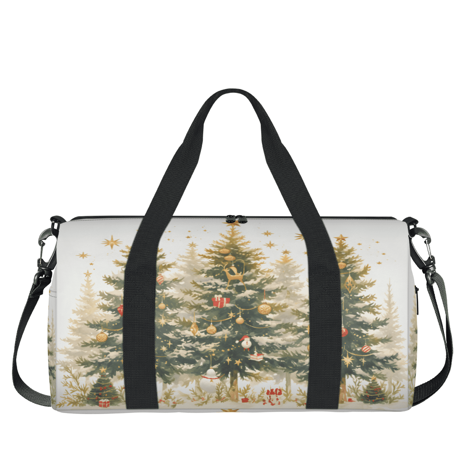 Herdesigns Christmas Trees Travel Duffle Bag Sports Yoga Weekender Overnight Carry on Workout Bags Lightweight Waterproof Gym Tote Bag for Women