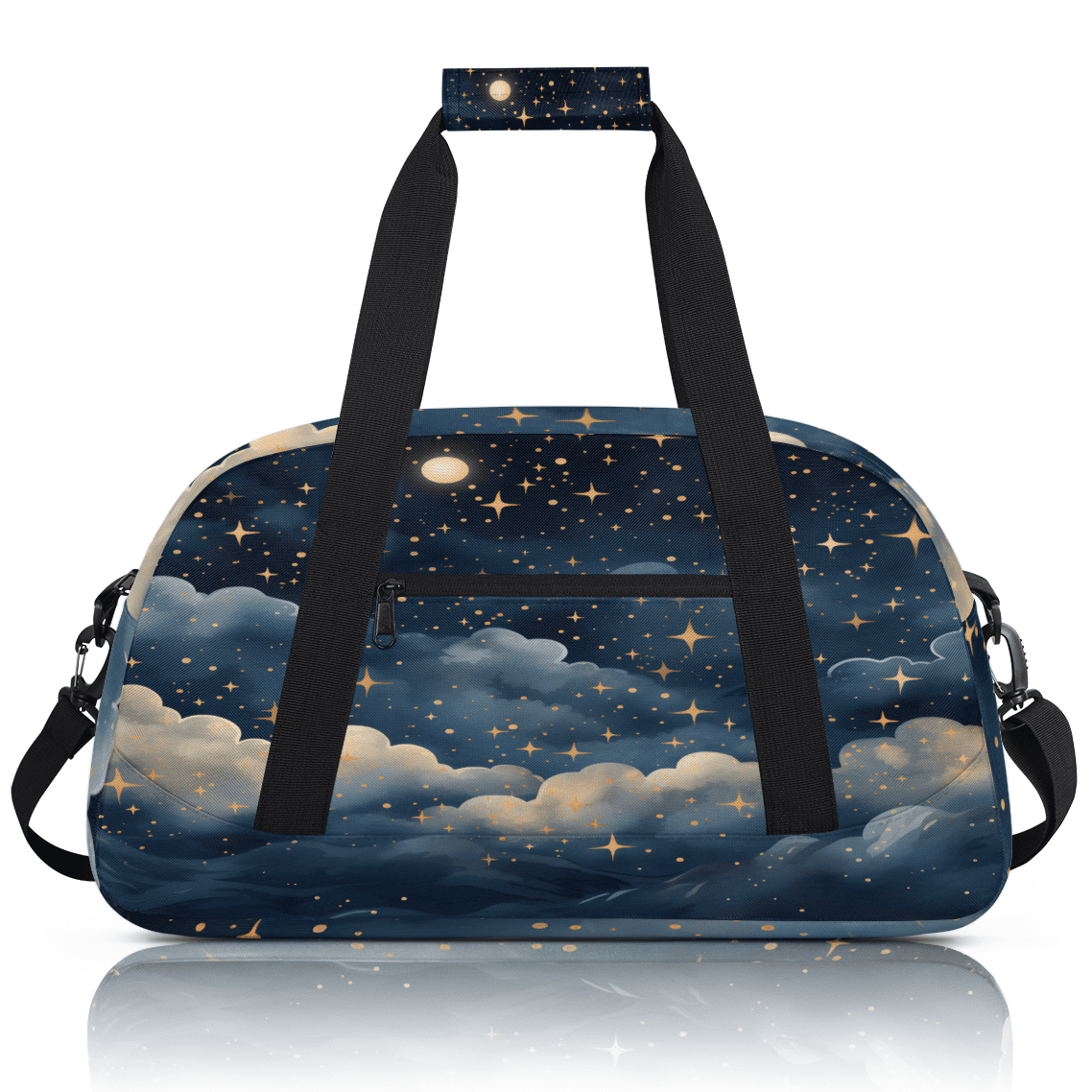 Herdesigns Cloud Galaxy Sports Duffle Bag for Women & Men, Space Nebula Stars Gym Bag Dance Bag Overnight Bag Carry On Weekender Travel Bag