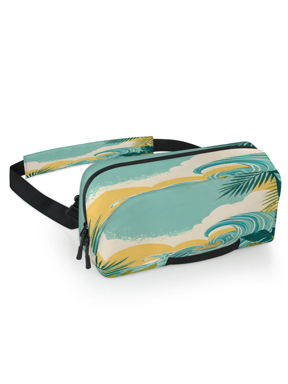 Coastal Carrying Case Bag for Gaming Console, Waterproof Travel Crossbody Sling Bag Compatible with Nintendo Switch 2, Adjustable Shoulder Strap Chest Bag, Hawaii Seaside