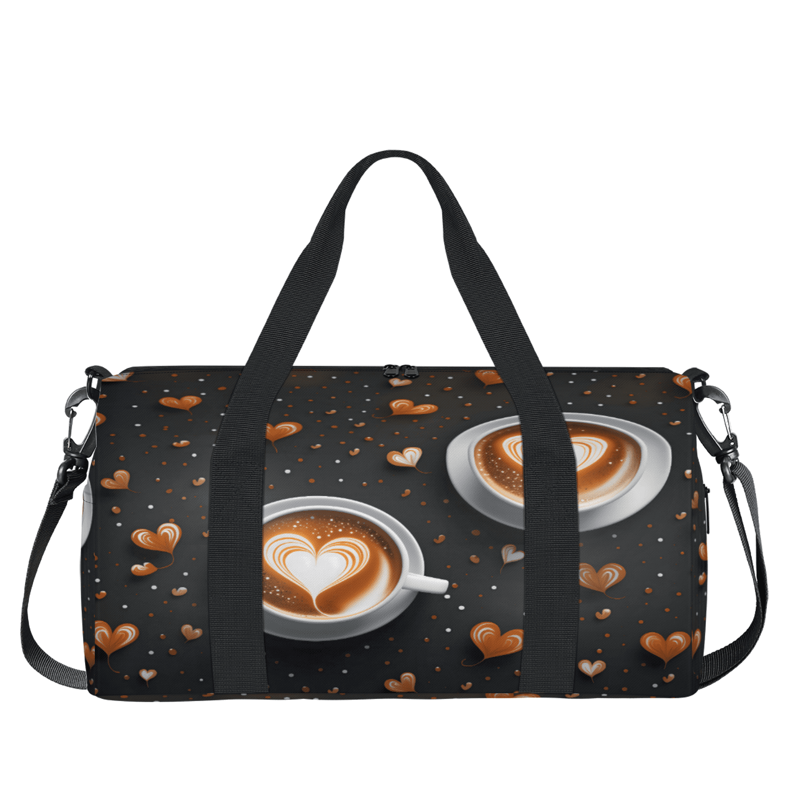 Herdesigns Coffee Theme Gym Bag for Women, Duffle Bag for Travel Sport, Lightweight Waterproof Carry on Weekender Overnight Dance Yoga Workout Bags