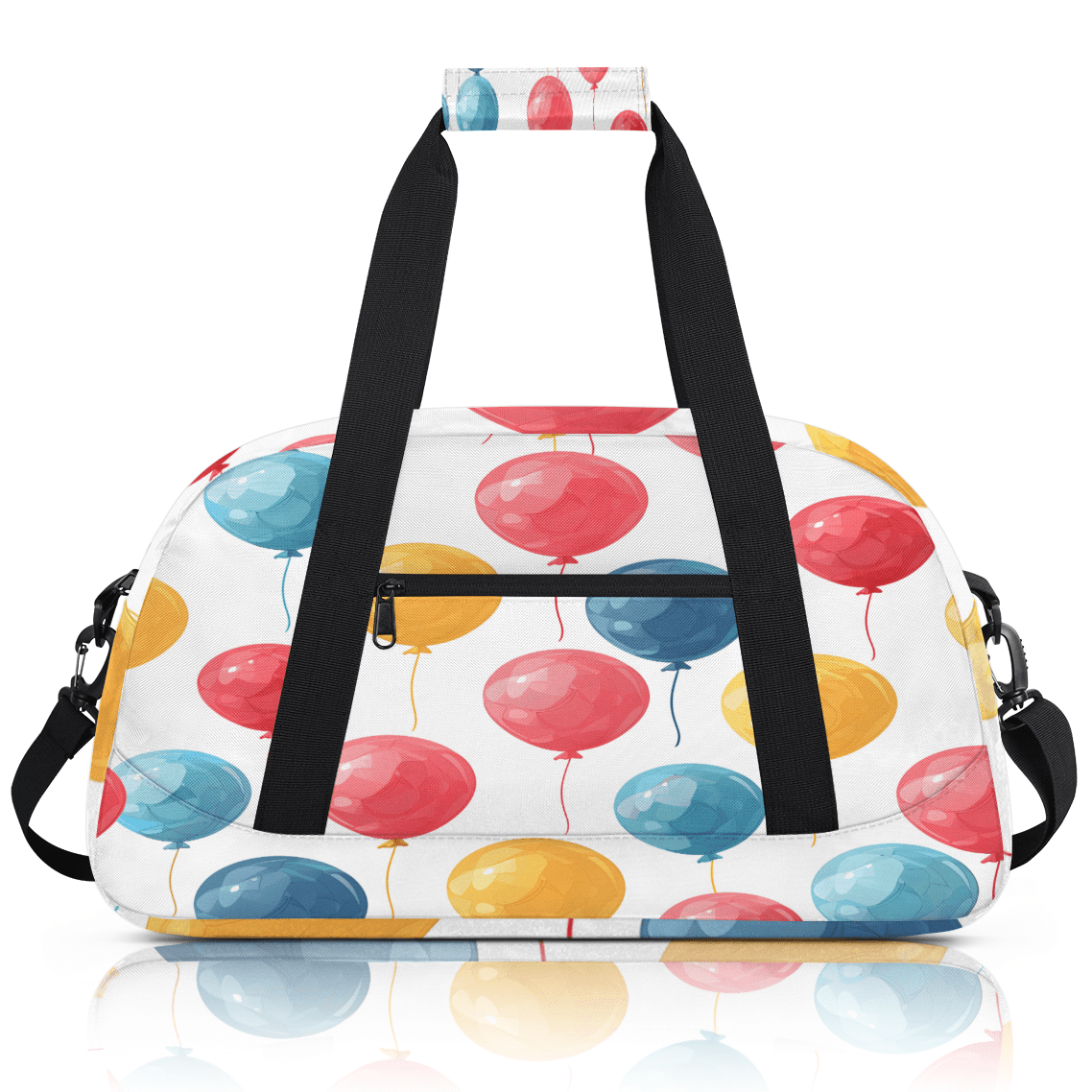 Herdesigns Colorful Balloons Sports Duffle Bag for Women & Men, Happy Birthday Gym Bag Dance Bag Overnight Bag Carry On Weekender Travel Bag