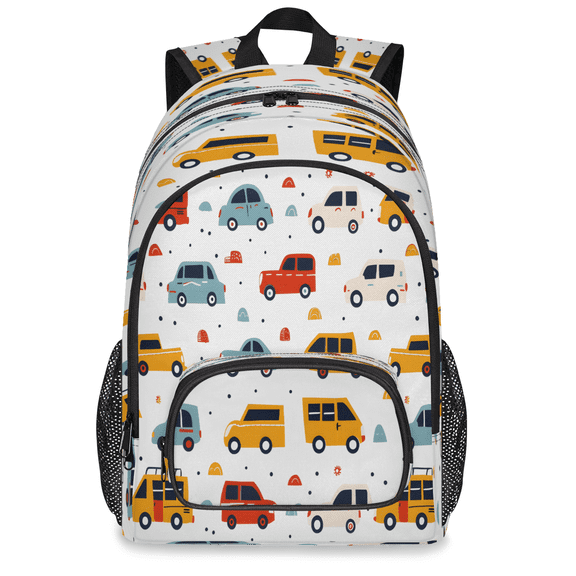 Herdesigns Colorful Car Laptop Backpack for Women Men, 18.3 Inch Transportation Large Computer Backpacks Fashion Teacher Nurse Bag Casual Daypack for Work Travel