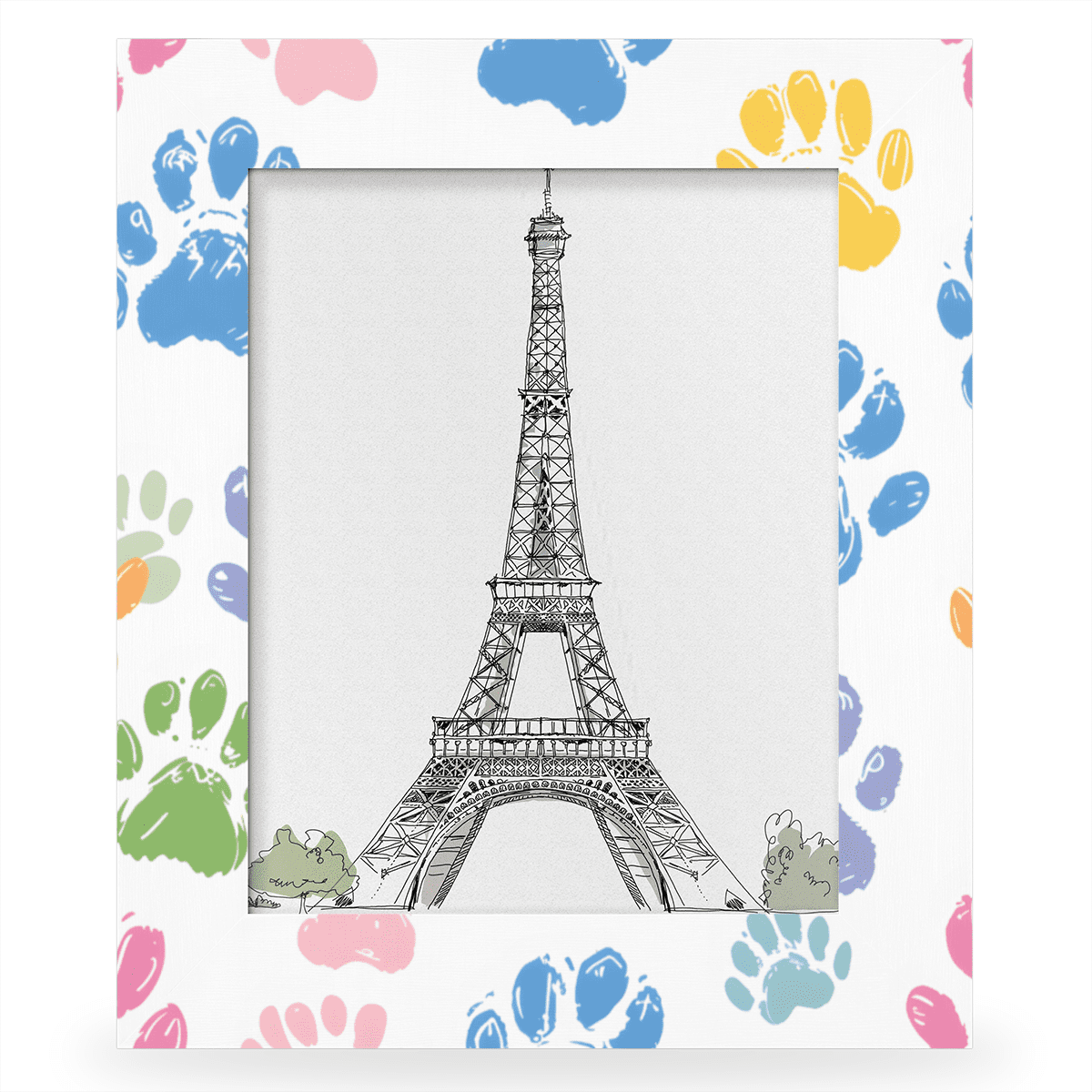 Herdesigns Colorful Dog Paw 8x10 Picture Frame, Paw Print Wood Photo ...