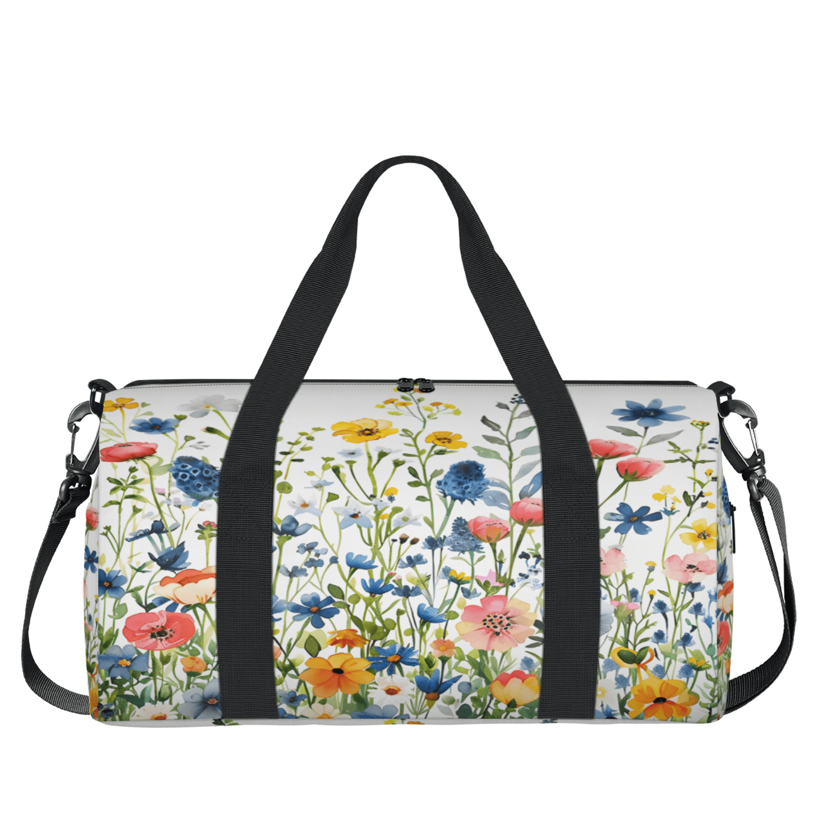 Herdesigns Colorful Floral Gym Bag for Women, Duffle Bag for Travel Sport, Cute Spring Summer Floral Lightweight Waterproof Carry on Weekender Dance Yoga Workout Bags