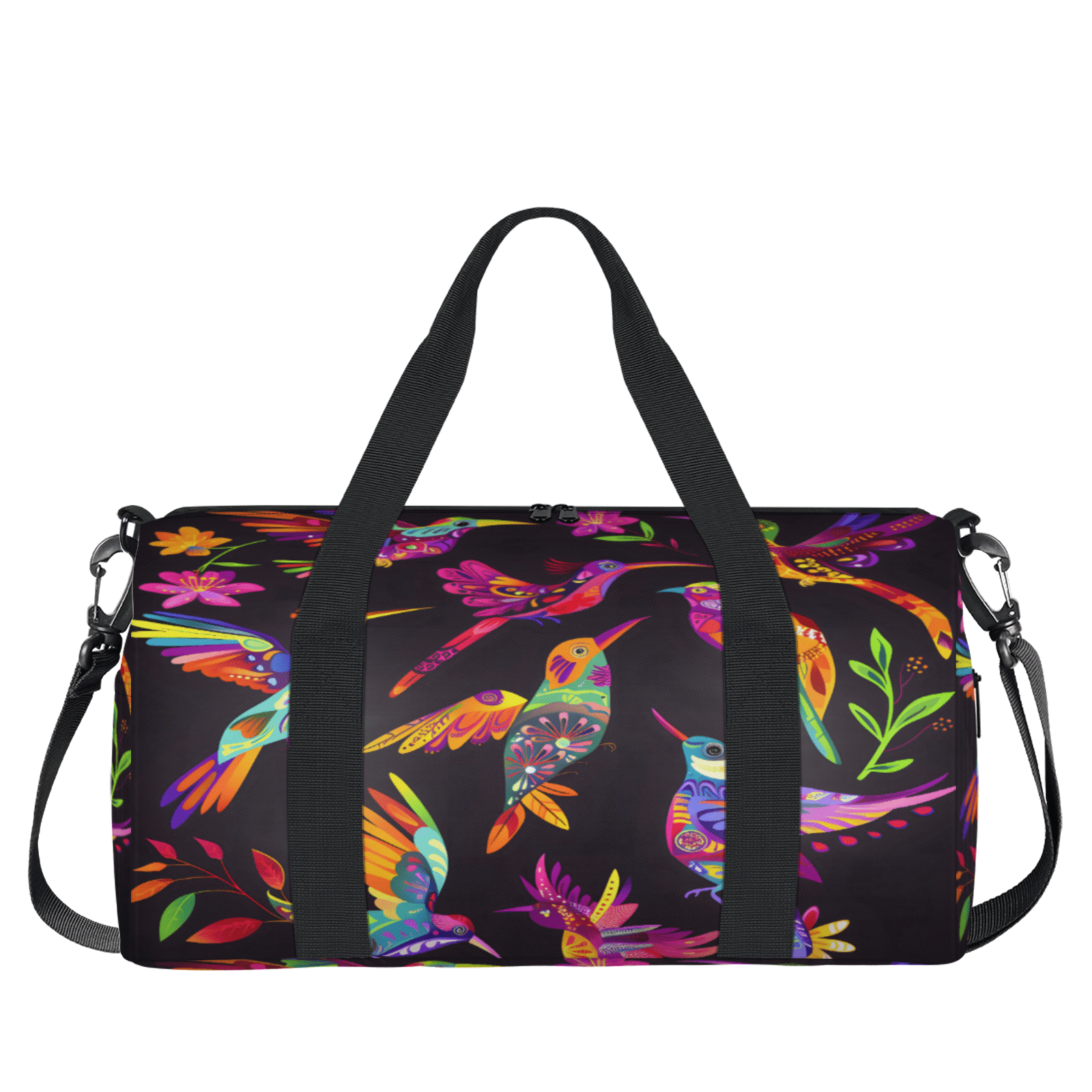 Herdesigns Colorful Hummingbird Gym Bag for Women, Duffle Bag for Travel Sport, Lightweight Waterproof Carry on Weekender Overnight Dance Yoga Workout Bags