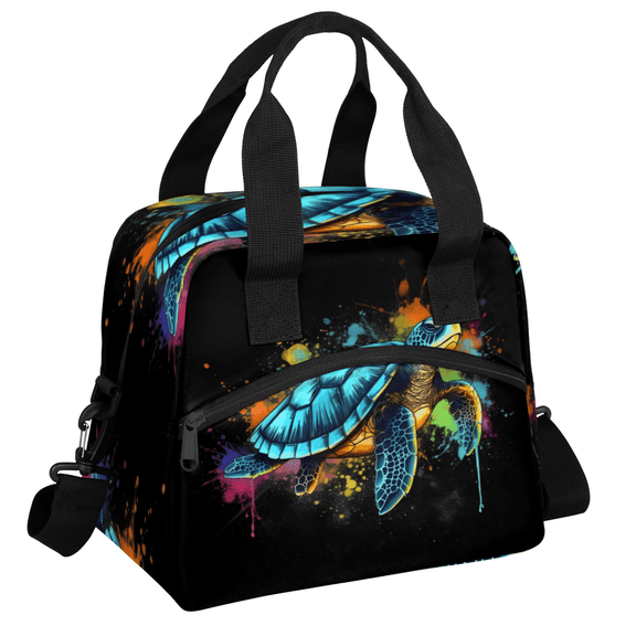 Herdesigns Colorful Insulated Lunch Bag for Women Men Adults Large Reusable Lunch Box Sea Turtle Leakproof Cooler Tote Bags with Adjustable Shoulder Strap
