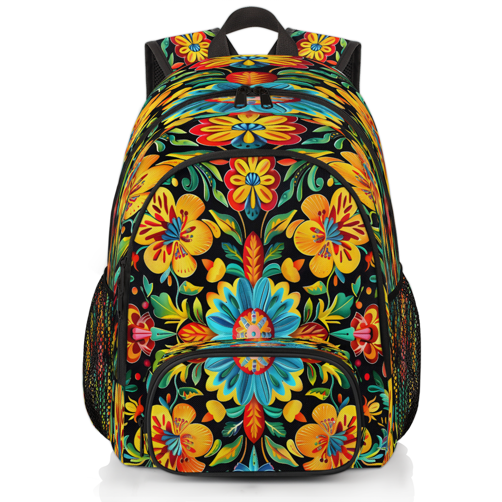 Mexican Multicolor Patterned Women\'s Backpack Mexican Backpack Otomi - Mochila Otomi – TheMexHub main image 4
