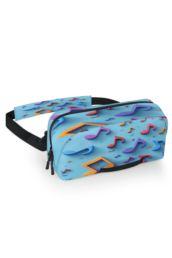 Colorful Note Carrying Case Bag for Gaming Console, Waterproof Travel Crossbody Sling Bag Compatible with Nintendo Switch 2, Adjustable Shoulder Strap Chest Bag,