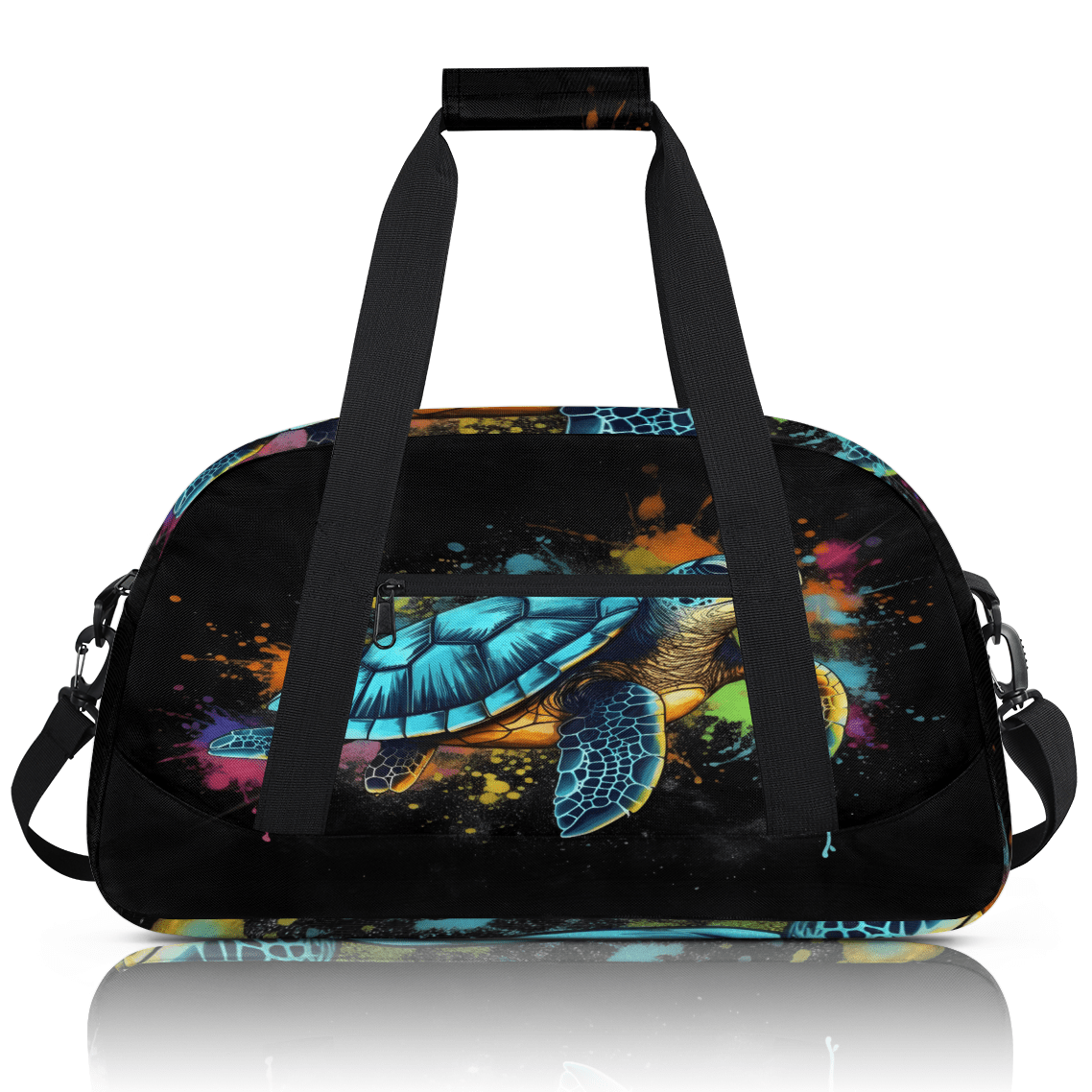 Herdesigns Colorful Sports Duffle Bag for Women & Men, Sea Turtle Gym Bag Dance Bag Overnight Bag Carry On Weekender Travel Bag