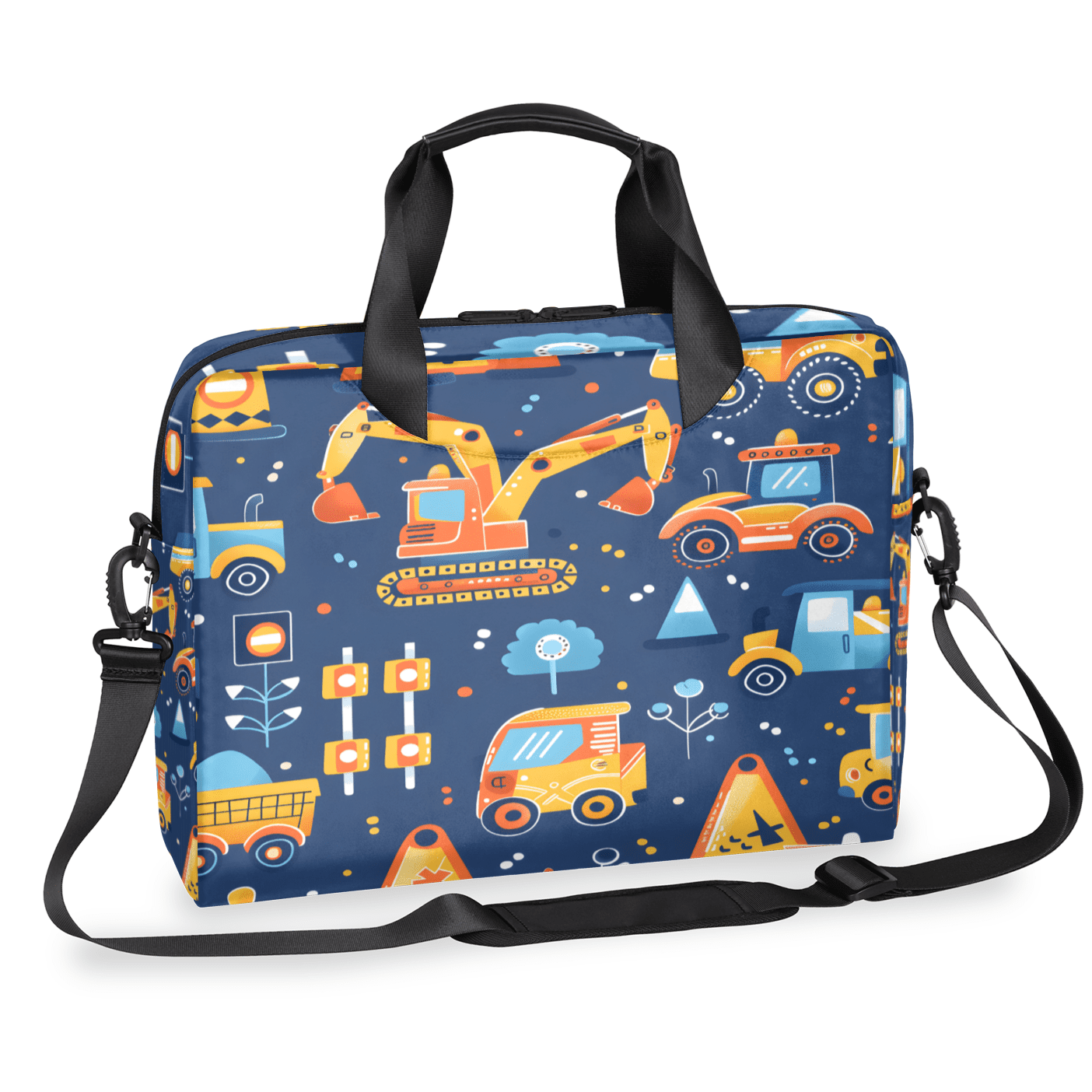 Herdesigns Construction Truck Laptop Bag for Women Men, Computer Case Briefcase Messenger Bags, 15-15.6 inch Laptop Sleeve Shoulder Bag