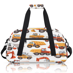 Herdesigns Construction Truck Sports Duffle Bag for Women & Men, Gym Bag Dance Bag Overnight Bag Carry On Weekender Travel Bag
