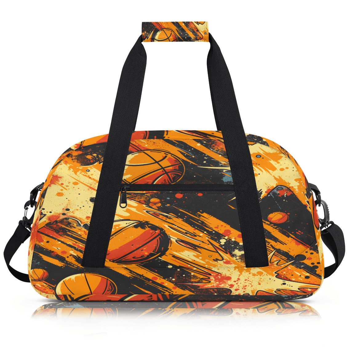 Herdesigns Cool Basketball Duffle Bag for Women & Men, Gym Bag Dance Bag Overnight Bag Carry On Weekender Travel Bag
