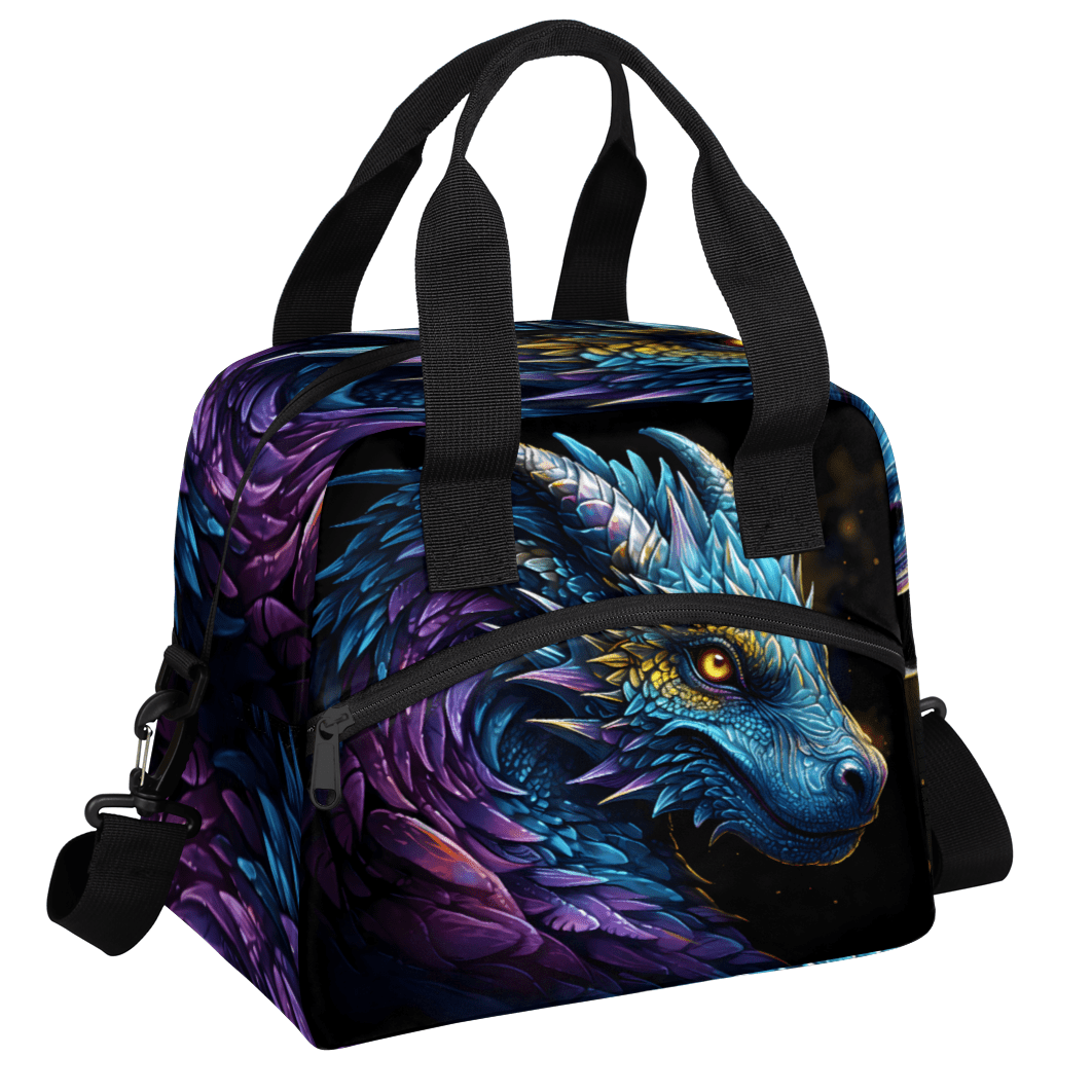Herdesigns Cool Dragon Insulated Lunch Bag for Women Men Adults Large Reusable Lunch Box Leakproof Portable Cooler Tote Bags with Adjustable Shoulder Strap