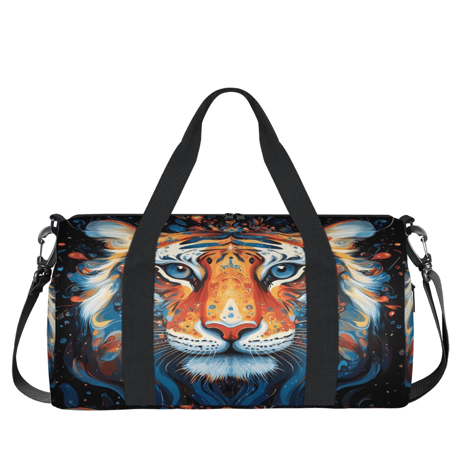 Herdesigns Cool Tiger Gym Bag for Women, Duffle Bag for Travel Sport, Wild Animal Lightweight Waterproof Carry on Weekender Dance Yoga Workout Bags