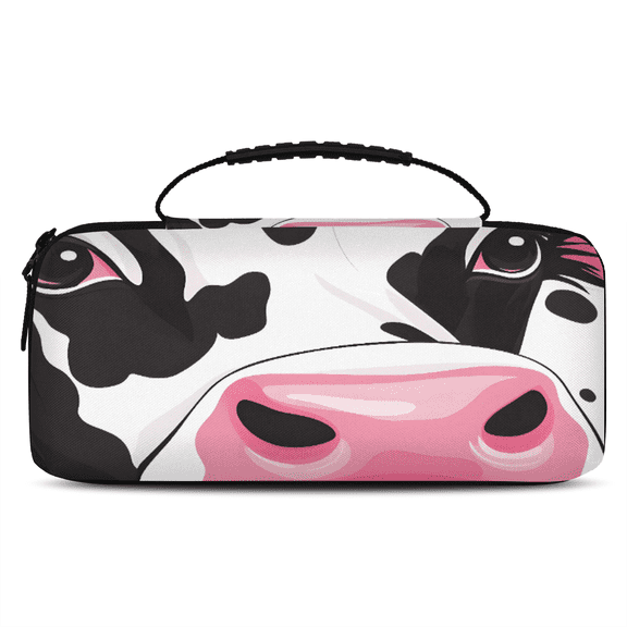 Herdesigns Cow Carry Case Compatible with Nintendo Switch 2, Protective Travel Switch Carrying Case with 20 Game Card Slots for Switch Console & Accessories,Funny