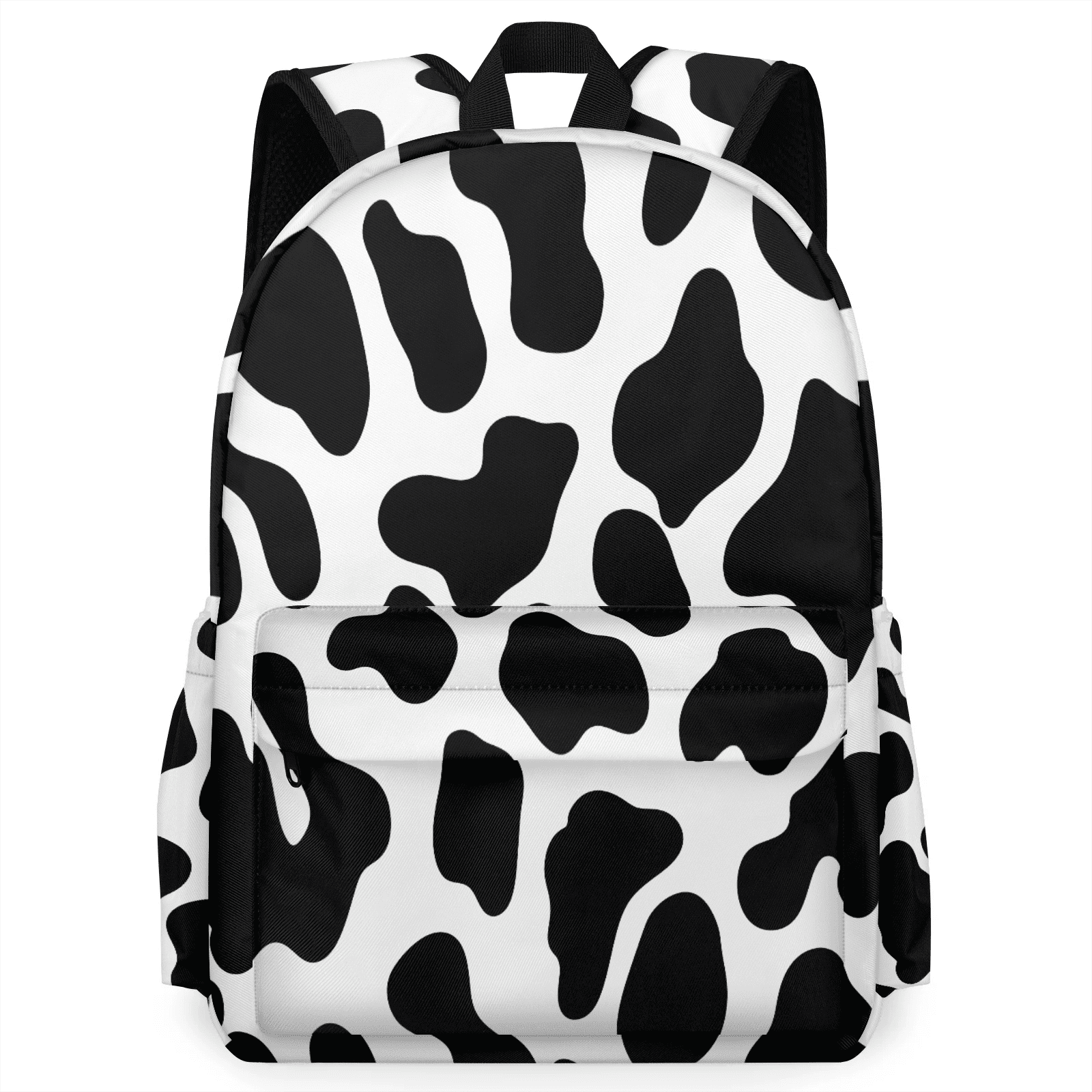 Herdesigns Cow Print Backpack for Men Women, Lightweight Laptop Backpack 16.3 Inch Black Cow Print Casual Daypack for Travel Work Commuter