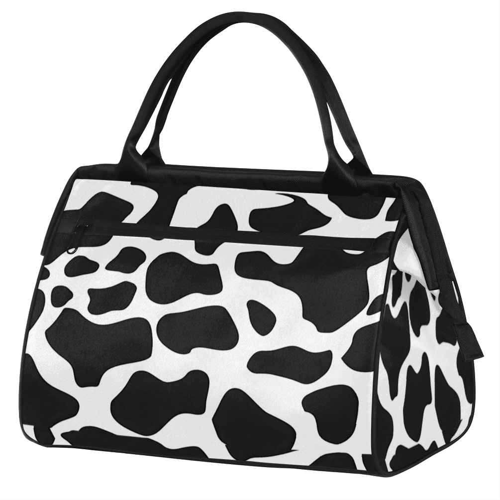 Herdesigns Cow Print Skin Weekender Travel Duffel Bag Carry On Overnight Gym Hospital Bag Personal Item Travel Bag