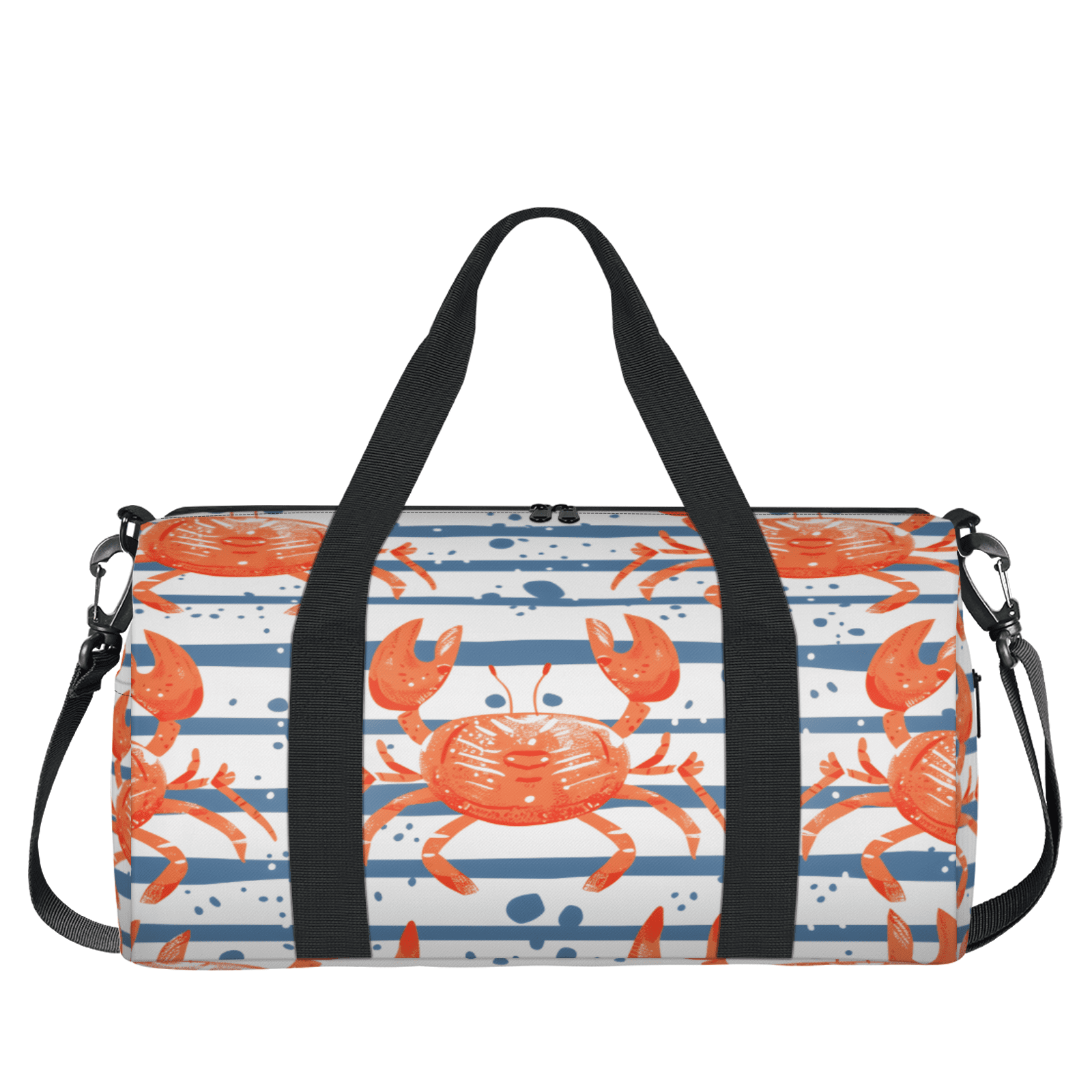 Herdesigns Crab Travel Duffle Bag Sports Yoga Weekender Overnight Carry on Workout Bags Lightweight Waterproof Gym Tote Bag for Women Ocean