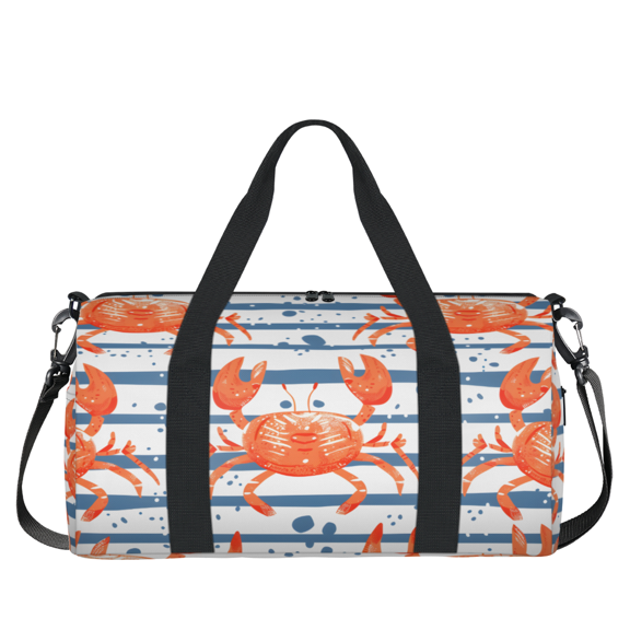 Herdesigns Crab Travel Duffle Bag Sports Yoga Weekender Overnight Carry on Workout Bags Lightweight Waterproof Gym Tote Bag for Women Ocean