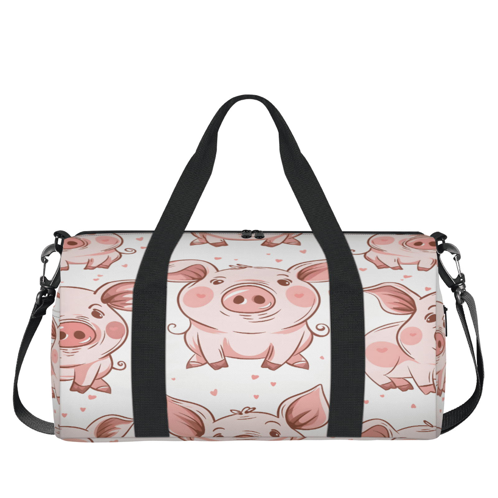 Herdesigns Cute Animal Pig Gym Bag for Women, Duffle Bag for Travel Sport, Lightweight Waterproof Carry on Weekender Overnight Dance Yoga Workout Bags