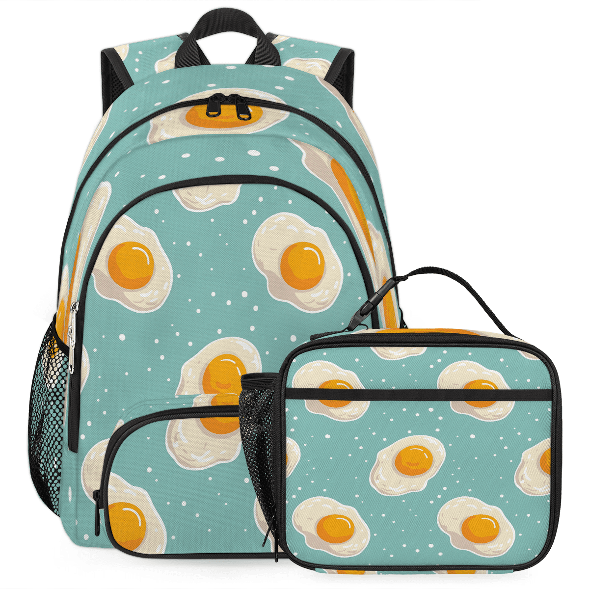 Herdesigns Cute Backpack with Lunch Box Eggs Lightweight Large Travel ...