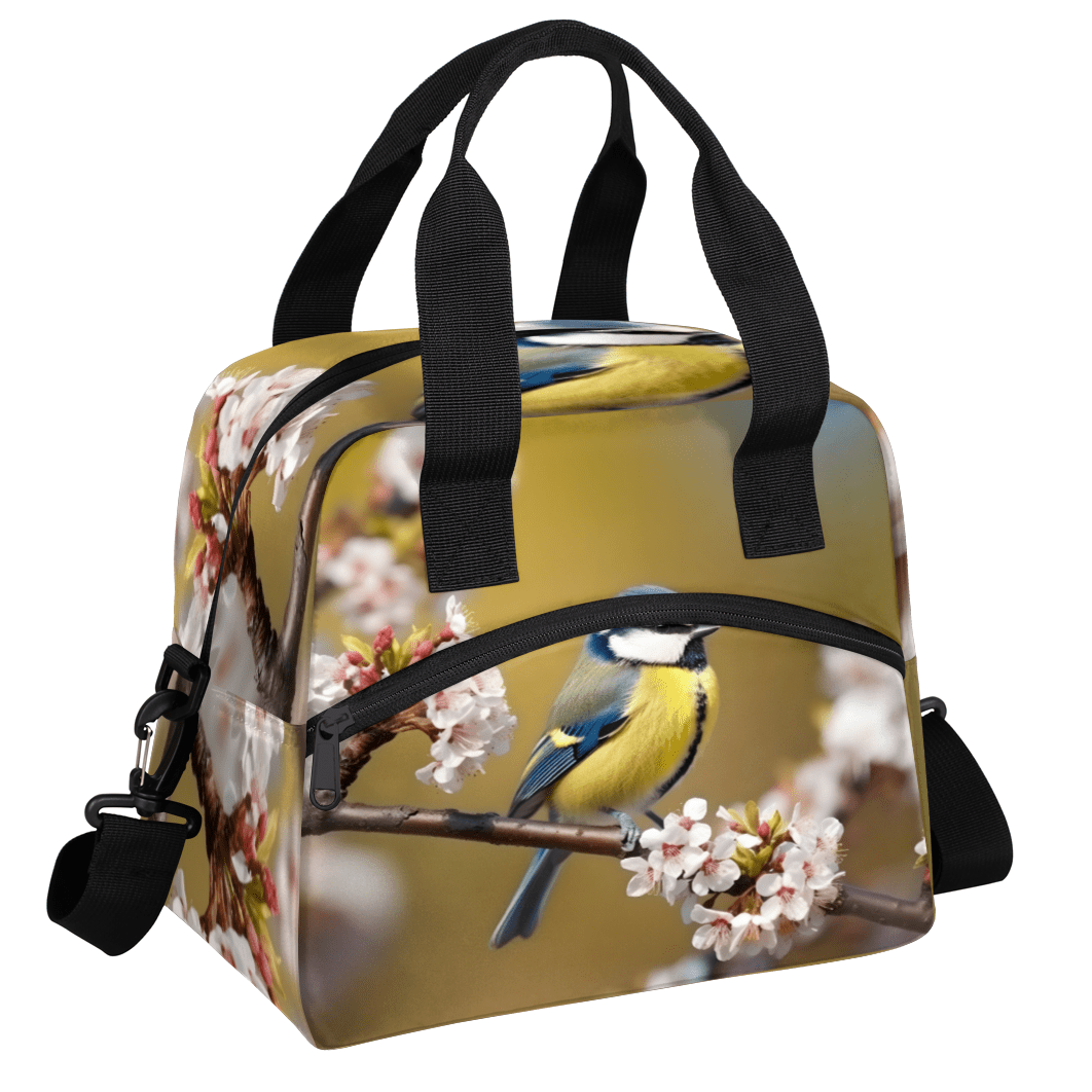 Image showcasing Herdesigns Cute Birds Insulated Lunch Bag for Women Men Adults Large ...