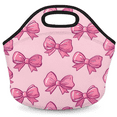 thumbnail image 1 of Herdesigns Cute Bow Neoprene Lunch Bag, Pink Insulated Lunch Box for Women Men Washable Lunch Tote Soft Lunch Container With Zipper for Work Picnic Travel, 1 of 7