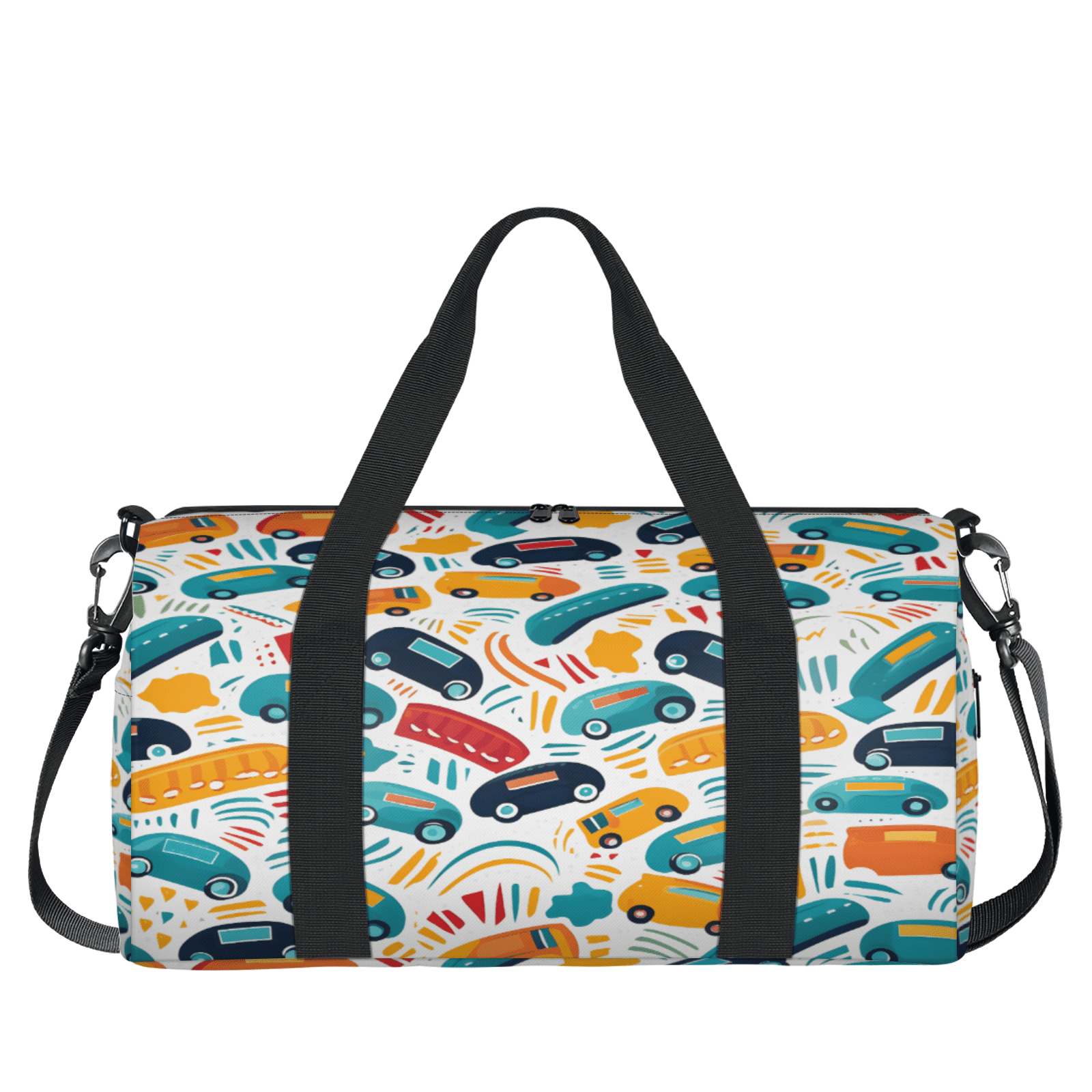 Herdesigns Cute Car Gym Bag for Women, Duffle Bag for Travel Sport, Bus Taxi Lightweight Waterproof Carry on Weekender Dance Yoga Workout Bags
