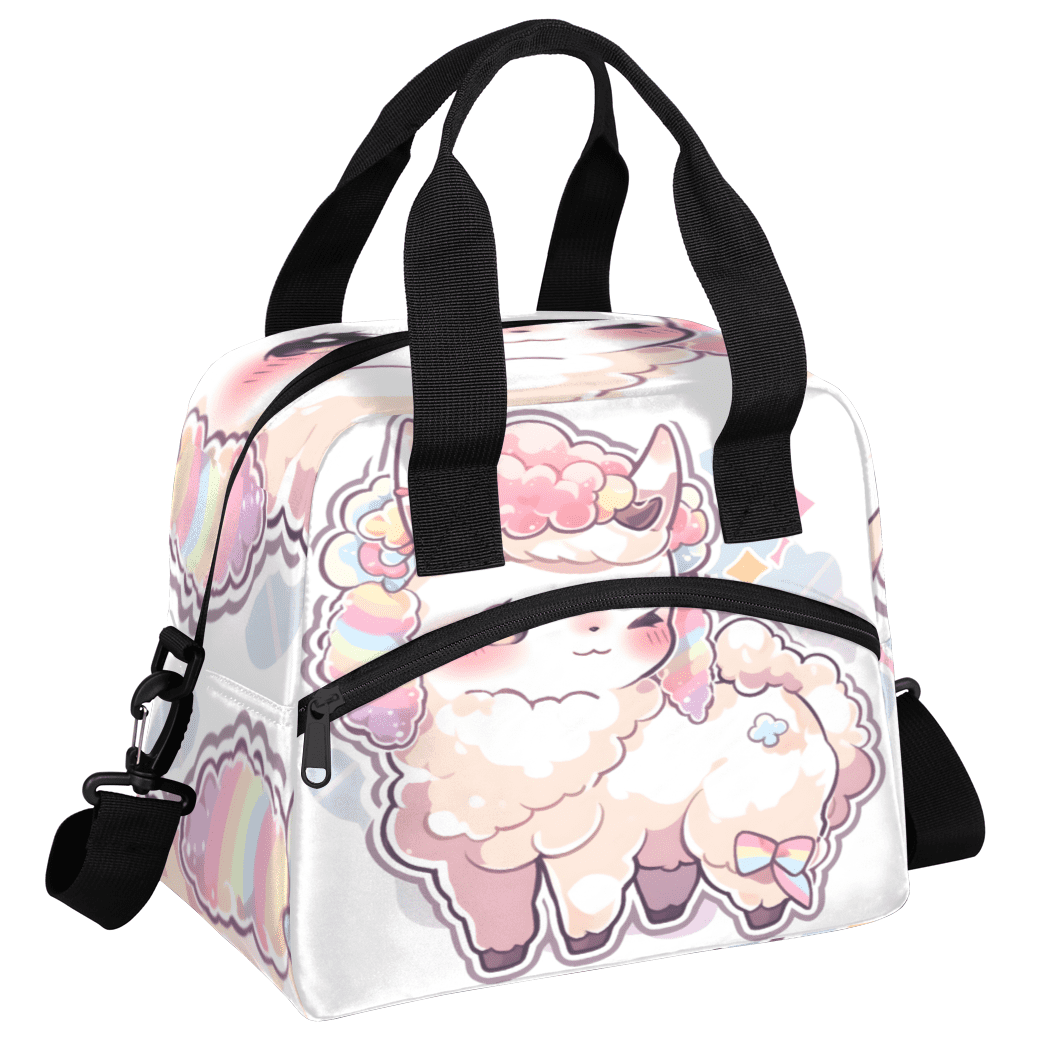 Herdesigns Cute Cartoon Insulated Lunch Bag for Women Men Adults Large Reusable Lunch Box Sheep Leakproof Cooler Tote Bags with Adjustable Shoulder Strap