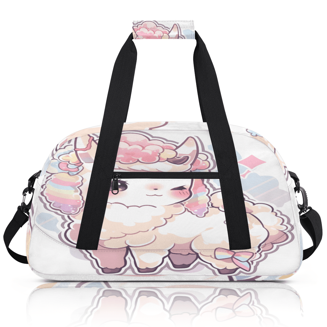 Herdesigns Cute Cartoon Sports Duffle Bag for Women & Men, Sheep Gym Bag Dance Bag Overnight Bag Carry On Weekender Travel Bag