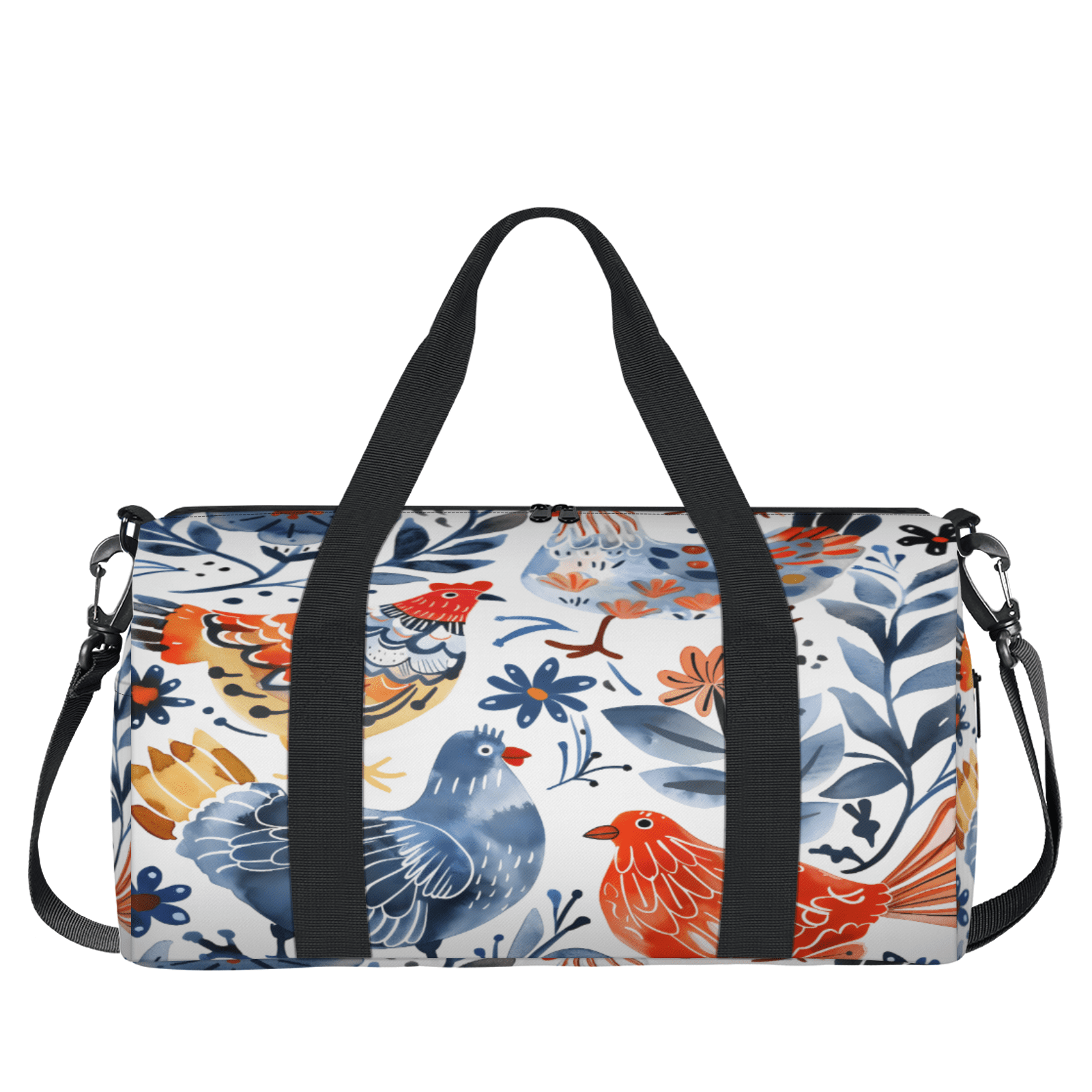 Herdesigns Cute Chicken Gym Bag for Women, Duffle Bag for Travel Sport, Lightweight Waterproof Carry on Weekender Overnight Dance Yoga Workout Bags